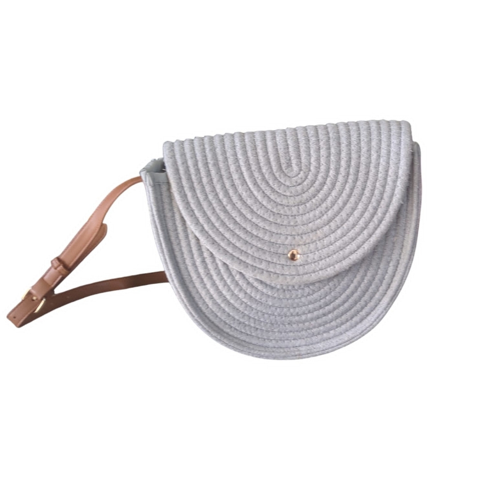 NEW! Glitzy Grey Woven Crossbody Bags